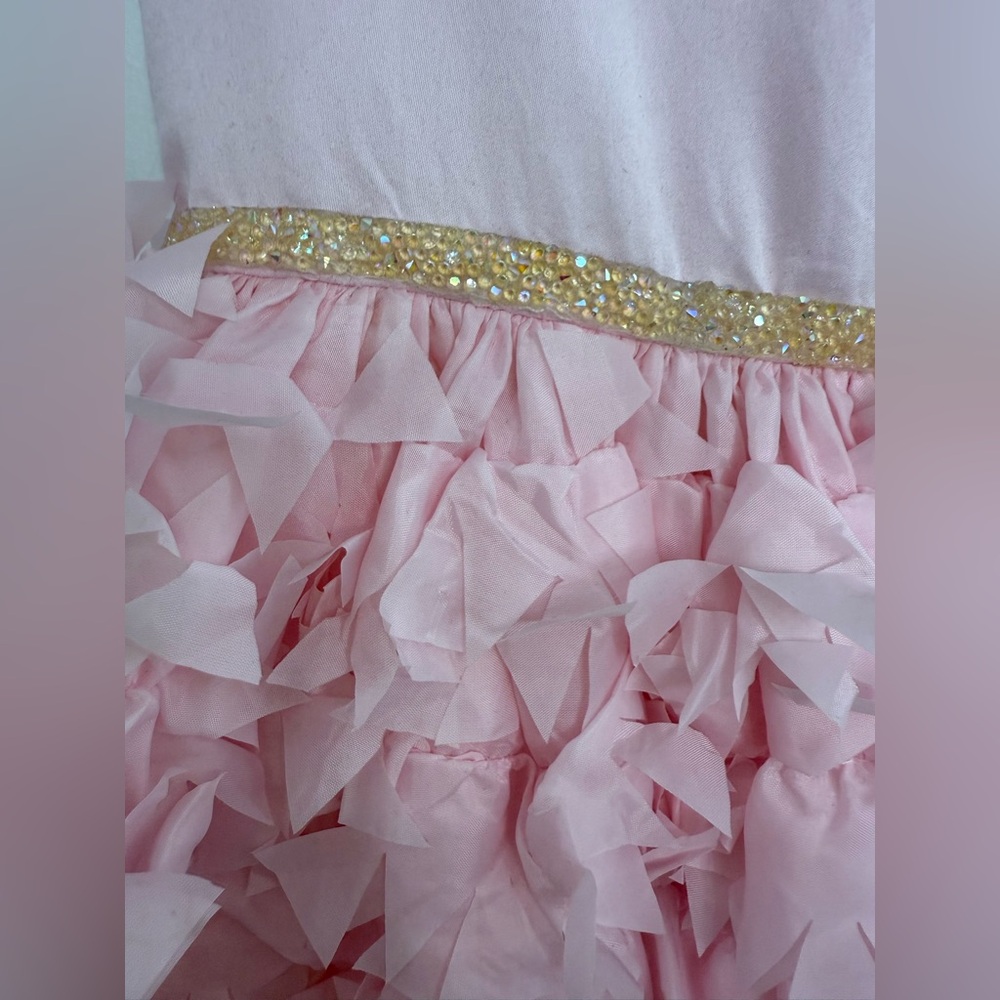 Pink Ruffled Kids Formal Dress - Picture 2 of 5